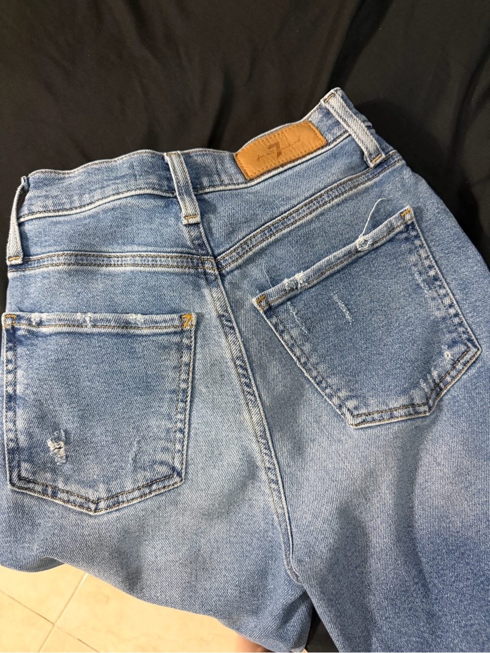 7 for all mankind Light Blue Wide-Leg Women's Jeans - Picture 3 of 6